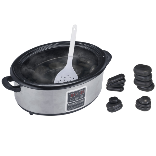 Master Massage 6 Quart LED Hot Stone Warmer with Digital Display– Stainless Steel Hot Stone Heater Portable- Massage Stone Heating Device for Massage