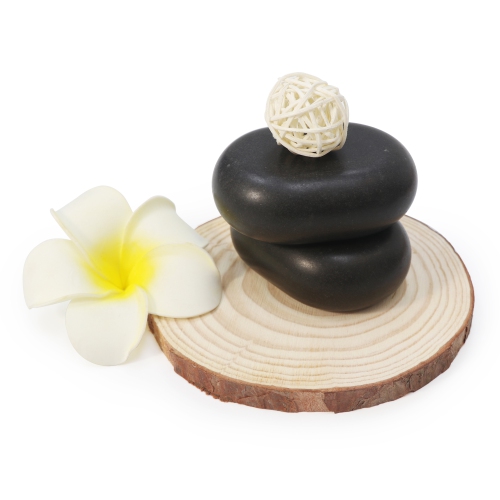 Master Massage 8-Piece Black Lava Hot Stone Massage Set - Large Oval Stones 3" x 2.2"x 1.1" - Natural Basalt Massage Stones for Professional, Spa