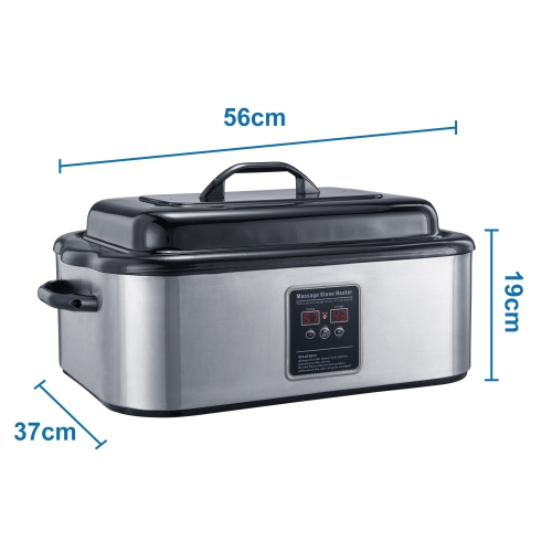 Master Massage 18 Quart LED Hot Stone Warmer with Digital Display– Stainless Steel Hot Stone Heater Portable- Massage Stone Heating Device-Massage