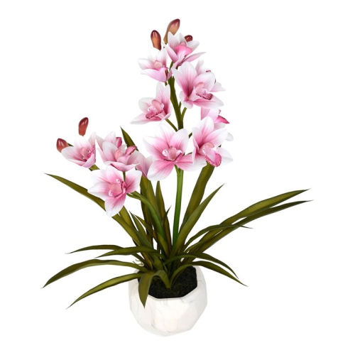 Orchidée artificielle en plastique Vickerman de 26 po avec pot en céramique blanche  rose | Best Buy Canada