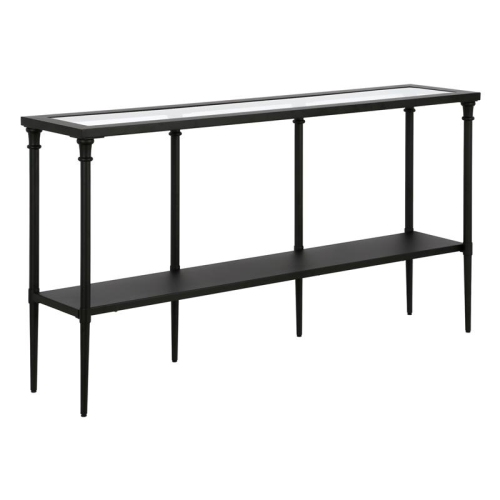 HENN&HART  55" Blackened Bronze Metal/glass Console Table