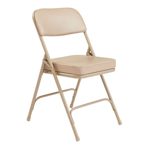 NATIONAL PUBLIC  Nps 3200 Series 32" Premium Vinyl Upholstered Folding Chair In (Set Of 2) In Beige