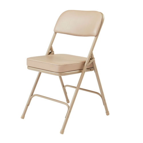 NPS 3200 Series 32" Premium Vinyl Upholstered Folding Chair in Beige