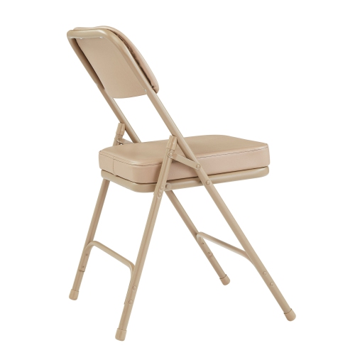 NPS 3200 Series 32" Premium Vinyl Upholstered Folding Chair in Beige