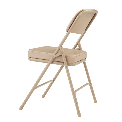 NPS 3200 Series 32" Premium Vinyl Upholstered Folding Chair in Beige