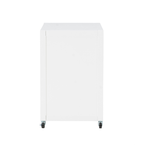 Laysan Home Modern Rolling Wood 2 Drawer File Cabinet in White