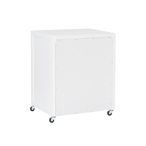Laysan Home Modern Rolling Wood 2 Drawer File Cabinet in White
