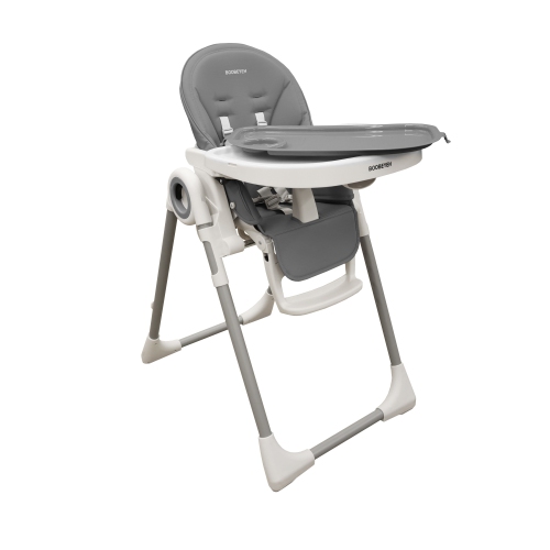 Boobeyeh, tronassimo model h2 foldable high baby dining chair for kids, dark grey
