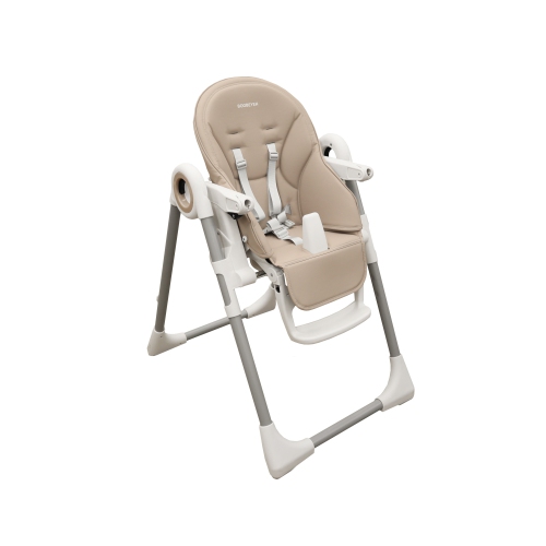 Boobeyeh, tronassimo model h2 foldable high baby dining chair for kids, light grey