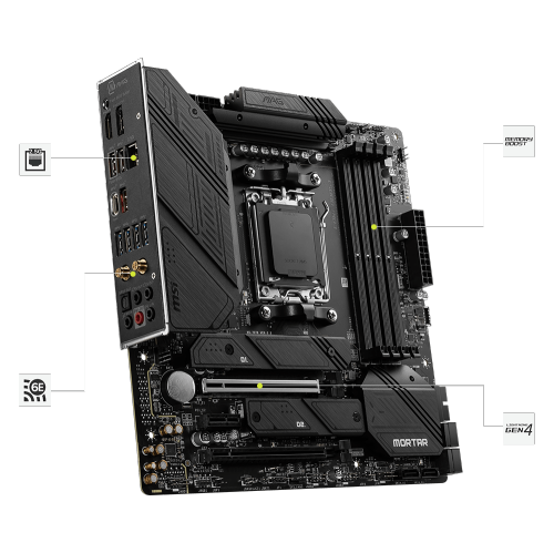 【新品】MSI MAG B650M MORTAR WIFI MSI MAG B650M MORTAR WIFI AMD AM5 mATX Motherboard, 4x DDR5