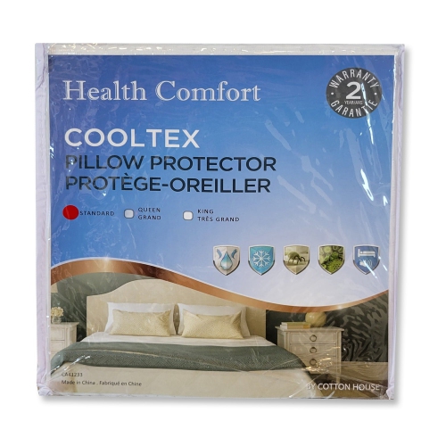 Cotton House - CoolTex Pillow Protector, Waterproof, Standard Size, White