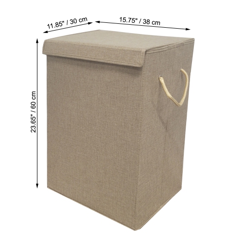 ITY International - Collapsible Fabric Laundry Hamper, 15.75" x 11.85" x 23.65", Beige