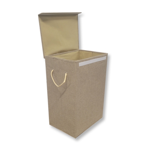 ITY International - Collapsible Fabric Laundry Hamper, 15.75" x 11.85" x 23.65", Beige