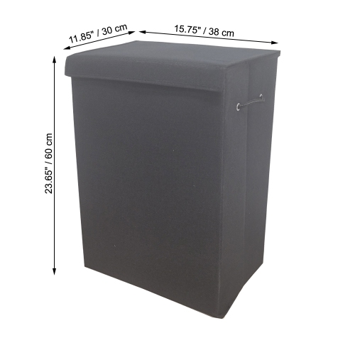 ITY International - Collapsible Fabric Laundry Hamper, 15.75" x 11.85" x 23.65", Black