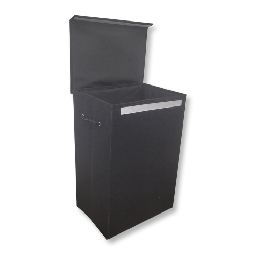ITY International - Collapsible Fabric Laundry Hamper, 15.75" x 11.85" x 23.65", Black