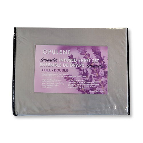 Cotton House - Lavender Infused Sheet Set, Double Size, Light Grey