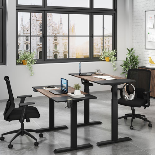 LjubLjana 47" Electric Height Adjustable Sit-Stand Desk - Wood/Black