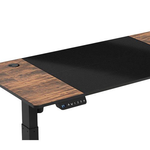 Bureau assis/debout électrique à hauteur réglable de 53 po de LjubLjana - Noir/Bois