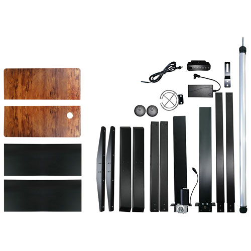 Bureau assis/debout électrique à hauteur réglable de 53 po de LjubLjana - Noir/Bois