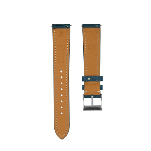 Band & Bezel Martino Leather Watch Strap - 22mm - Blue
