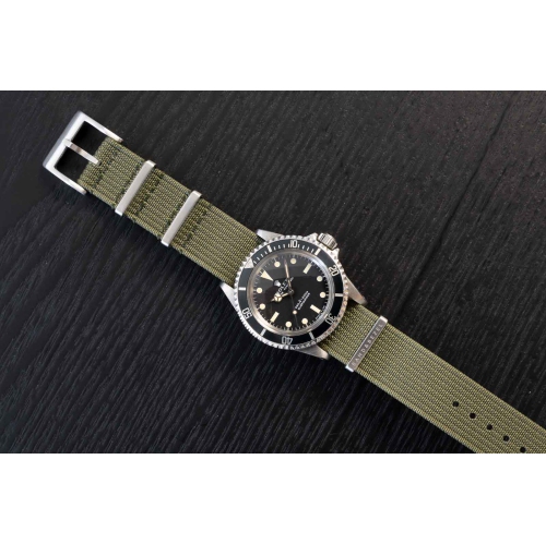 Band & Bezel Rib NATO Watch Strap - 20mm - Army Green