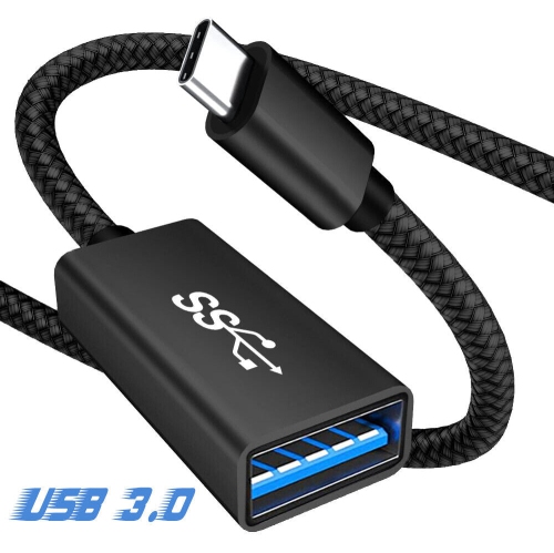 [Super High-Speed 5Gbps] Type-C to USB 3.0 OTG Cable Male-Female Adapter, Black