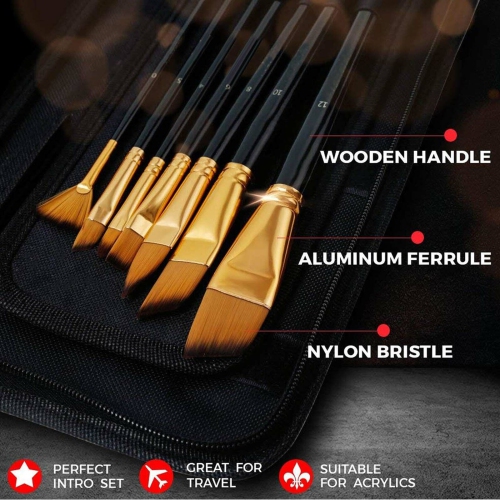 PACKS OF 15 Brown SABLE ARTIST PAINT BRUSH SETS WATERCOLOUR ACRYLIC