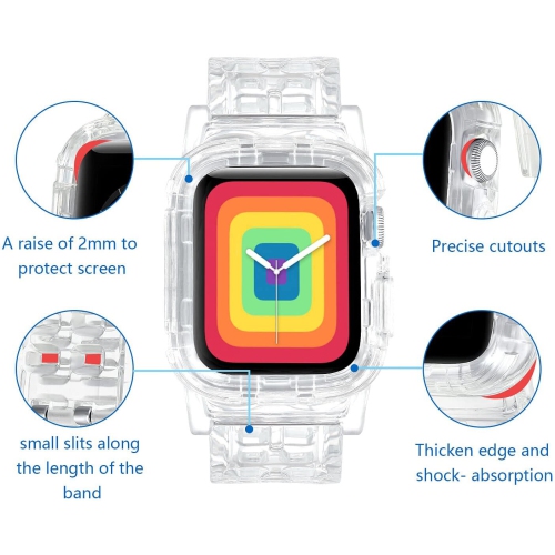 Rugged Protective Case with TPU Band Strap for Apple Watch Series 1 2 3 4 5 6 SE