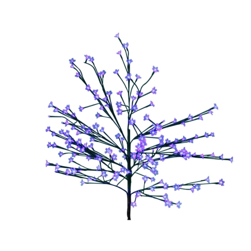 LED Lighted Japanese Sakura Blossom Artificial Flower Tree - 6' - Blue Lights