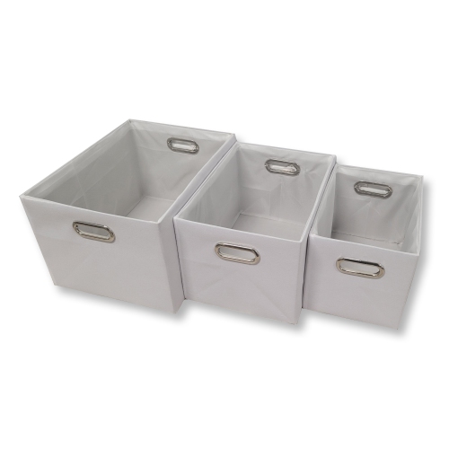 ITY INTERNATIONAL  - Set Of 3 Storage Baskets With Handles In White