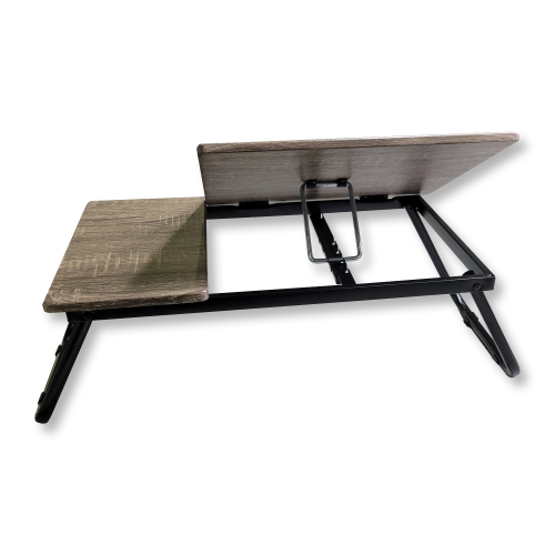 ITY International - Adjustable Folding Bed Tray, Taupe Gray Wood Pattern