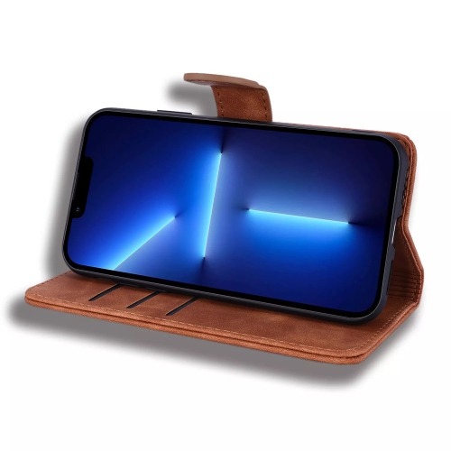 LEDEX Étui portefeuille pour iPhone 14 Pro Max avec support de carte de crédit en cuir synthétique gaufré avec béquille magnétique antichoc pour