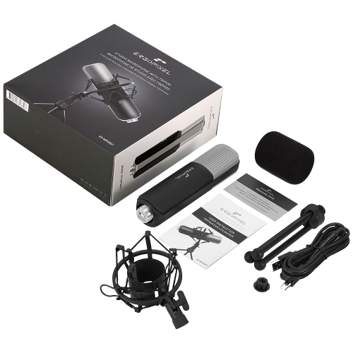 Microphone de studio d’Ergopixel avec trépied - Noir