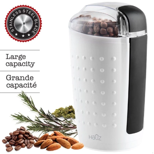 Hauz ACG326 Electric Grinder for Coffee Beans Nuts Herbs and Spices White