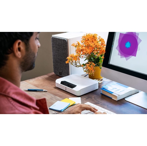 Bluesound POWERNODE EDGE Compact Wireless Multi-Room Hi-Res Music Streaming Amplifier - White, Compatible with Alexa and Siri