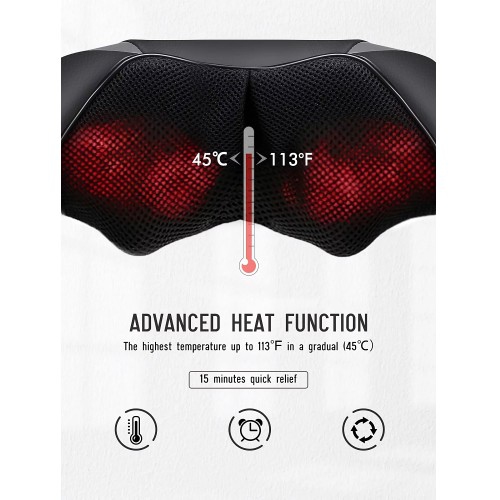 VIKTOR JURGEN Neck Massage Pillow Shiatsu Deep Kneading with Heat OPENBOX