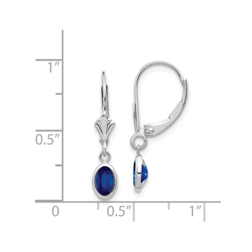 1.30 Carat Blue Sapphire Dangle Earrings in 14K White Gold