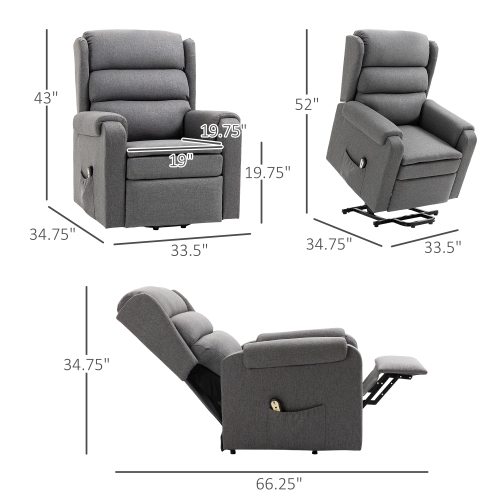 Demaio 36'' W Super Soft And Oversize Power Lift Assist Recliner Chair