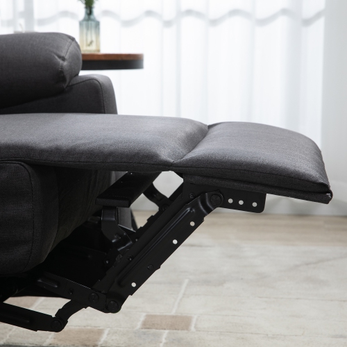 HOMCOM – Causeuse inclinable double, fauteuil inclinable manuel 2 places, canapé inclinable rembourré avec repose-pieds et dossier divisé, gris foncé