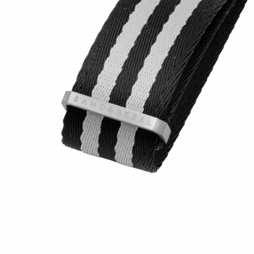 Band & Bezel Seatbelt NATO Watch Strap - 20mm - Striped Grey