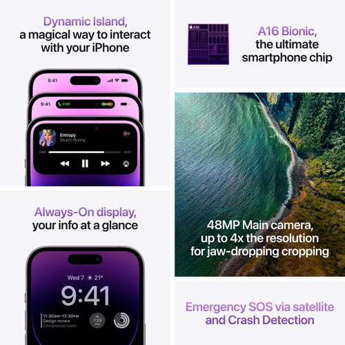 Open Box - Apple iPhone 14 Pro 1TB - Deep Purple - Unlocked