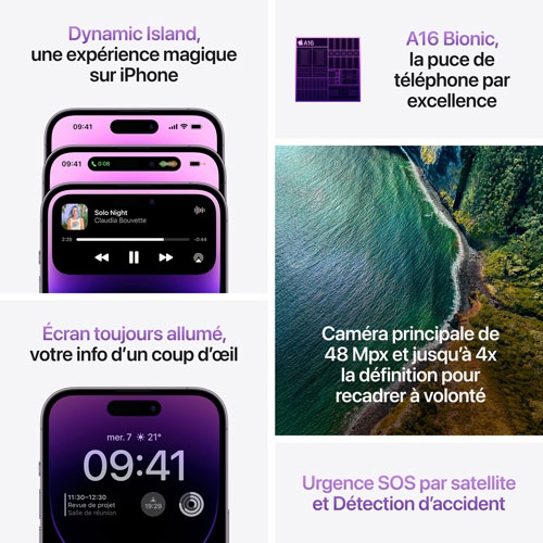 Boîte ouverte - iPhone 14 Pro de 128 Go d’Apple - Argenté - Déverrouillé