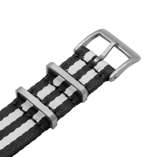Band & Bezel Seatbelt NATO Watch Strap - 22mm - Striped Grey