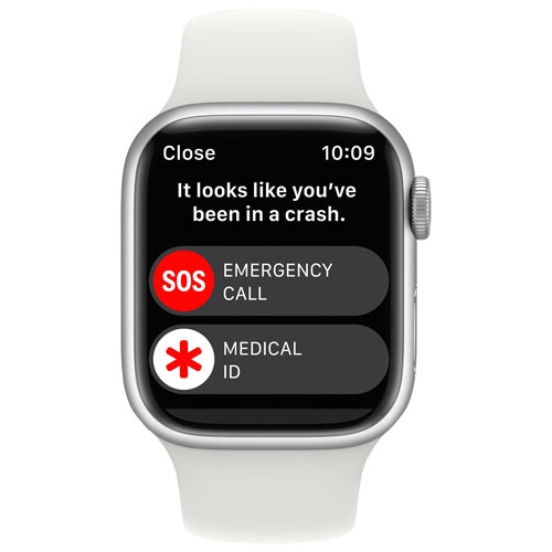 Remis à neuf - Apple Watch Series 8 (GPS) avec boîtier en aluminium argenté et bracelet sport blanc de 41&nbsp;mm - petit/moyen