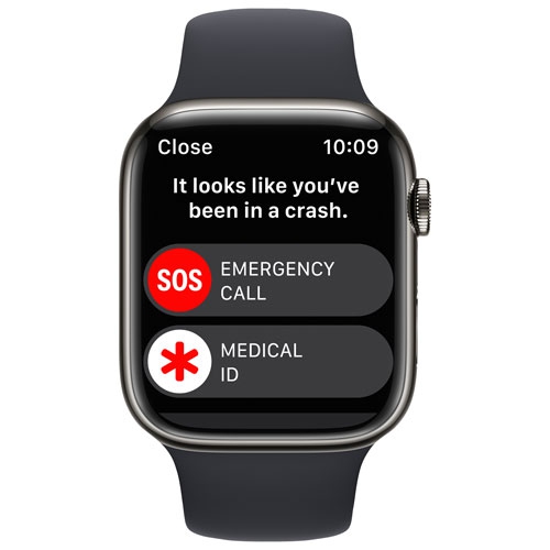 Apple Watch Series 8 (GPS + Cellular) 45mm Graphite Stainless Steel Case with Midnight Sport Band - Medium / Large by APPLE - Refurbished condition - Image 4