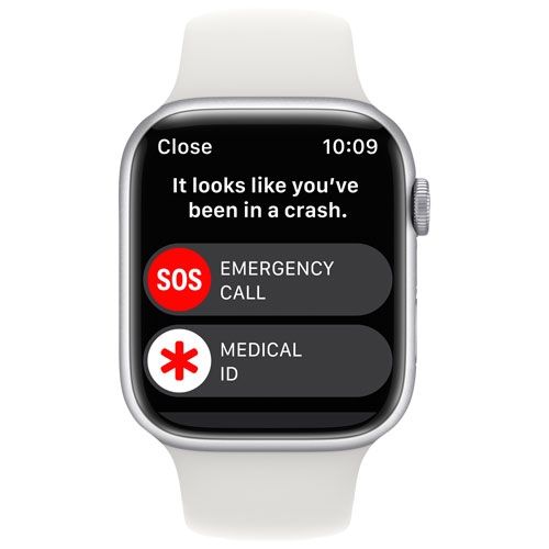 Apple Watch Series 8 (GPS) 45mm Silver Aluminum Case with White Sport Band - Medium / Large by APPLE - Refurbished condition - Image 4