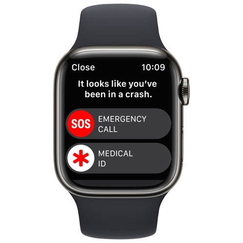 Open Box - Apple Watch Series 8 41mm Graphite Stainless Steel Case with Midnight Sport Band - Small / Medium