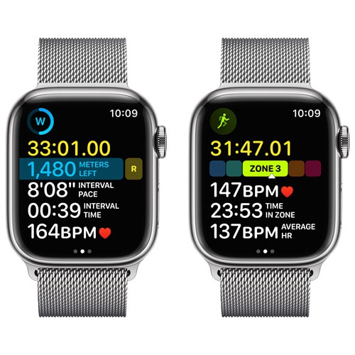 Apple Watch Series 8 (GPS + Cellular) 41mm Silver Stainless Steel Case with Silver Milanese Loop by APPLE - Refurbished condition - Image 5