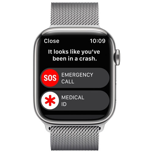 Apple Watch Series 8 (GPS + Cellular) 45mm Silver Stainless Steel Case with Silver Milanese Loop by APPLE - Refurbished condition - Image 4