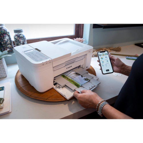 Imprimante à jet d'encre couleur tout-en-un sans fil PIXMA TR4720 de Canon pour le travail à domicile - Blanc